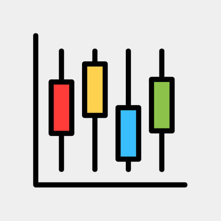 Vector illustration of stats icon in filled line style for any projects, use for website mobile app presentationのイラスト素材