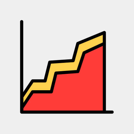 Vector illustration of area chart icon in filled line style for any projects, use for website mobile...
