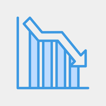 Vector illustration of loss icon in blue style for any projects, use for website mobile app presentationのイラスト素材