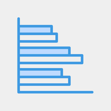 Vector illustration of bar chart icon in blue style for any projects, use for website mobile app presentationのイラスト素材