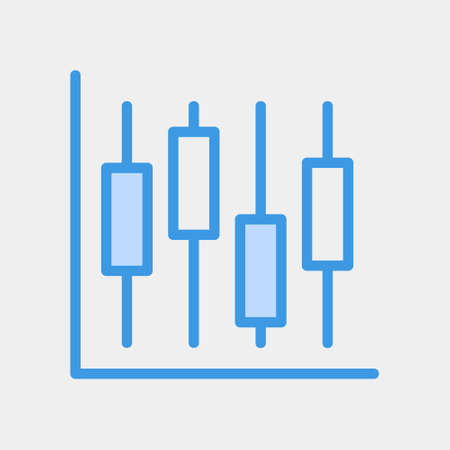 Vector illustration of stats icon in blue style for any projects, use for website mobile app presentationのイラスト素材