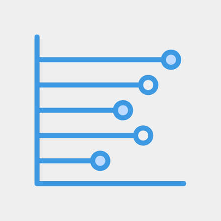 Vector illustration of line chart icon in blue style for any projects, use for website mobile app presentationのイラスト素材