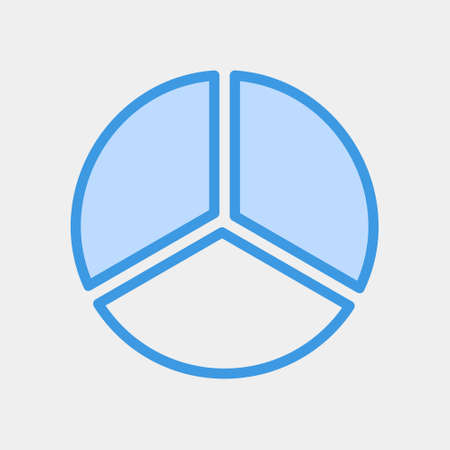 Vector illustration of pie chart icon in blue style for any projects, use for website mobile app presentationのイラスト素材
