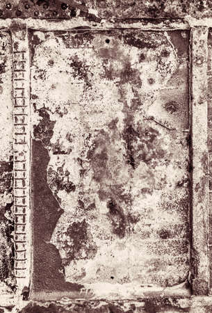 Vertical colour image of rusted metal wallの写真素材