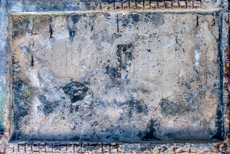 Horizontal colour image of rusted metal wallの写真素材