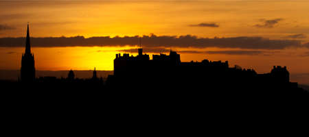 Panorama colour image of Edinburgh, view from Calton Hill, Scotland
