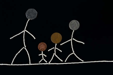 family outdoor quality time enjoyment, Happy young family spending time outdoor, unusual conceptの写真素材