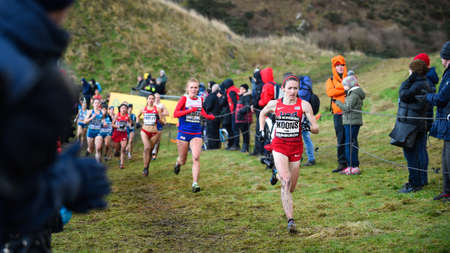 EDINBURGH, SCOTLAND, UK, January 10, 2015 - elite athletes compete in the Great Edinburgh Cross...