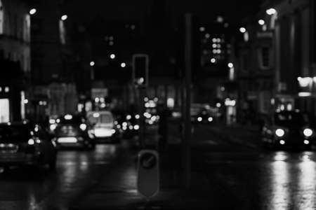 Artistic style - Defocused, blurred urban abstract traffic backgroundの写真素材