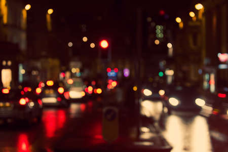 Artistic style - Defocused, blurred urban abstract traffic background