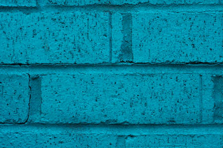 Close up of turquoise brick wallの写真素材