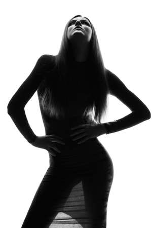 High fashion look. Glamor portrait of beautiful sexy stylish Caucasian young woman modelの写真素材