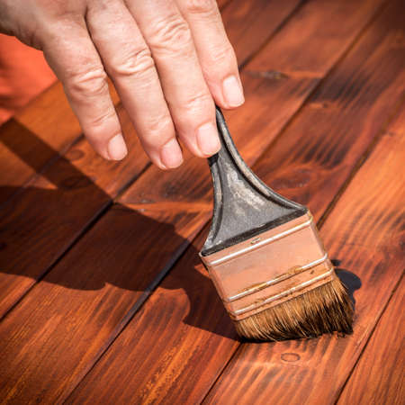 Man with paint brush, DIY conceptの写真素材