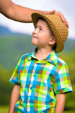 Happy father and son time conceptの写真素材