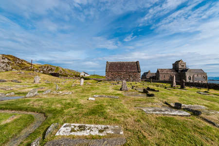 Iona Abbey, Holy isle of Iona, Scotland, nunnery, church and cemeteryの写真素材