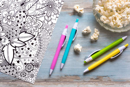 Adult coloring books, new stress relieving trendの写真素材
