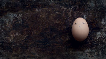One sleeping Easter egg, happy easter retro conceptの写真素材