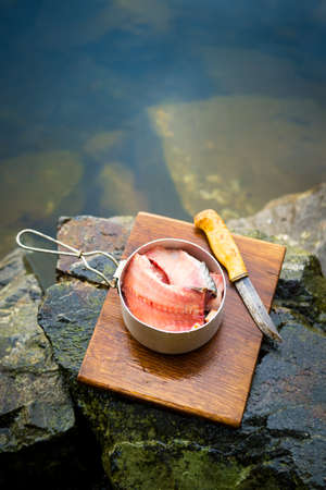 Freshly caught carp filleted and prepared for cooking