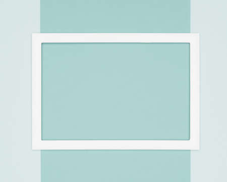 Abstract flat lay pastel blue colored paper texture minimalism background. Minimal template with...