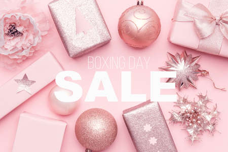 Boxing Day Sale Background. Christmas Shopping, Offer, Sale Concept.の写真素材