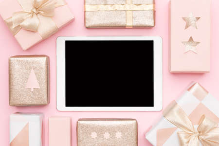 Online Shopping, Christmas Sale Concept. Boxing Day Sale Background.の写真素材