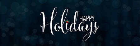 Happy Holiday Banner. Panoramic Christmas background with bokeh.の写真素材