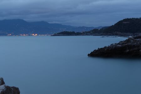 View of the gulf of the city of La Spezia in Italyの写真素材