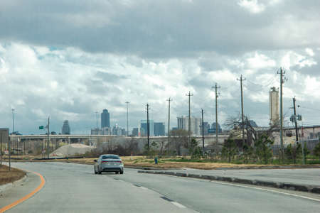HOUSTON, TEXAS - March, 2022: 
 Houston skyline on the background of the cityのeditorial素材