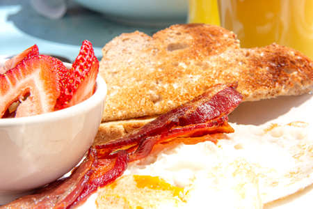 Classic eggs and bacon breakfast