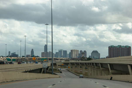 HOUSTON, TEXAS - March, 2022: 
 Houston skyline on the background of the cityのeditorial素材