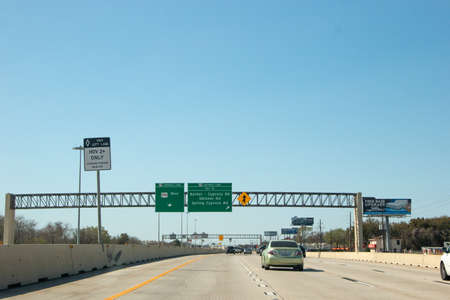 HOUSTON, TEXAS - March, 2022: 
 Freeway road streets with traffic