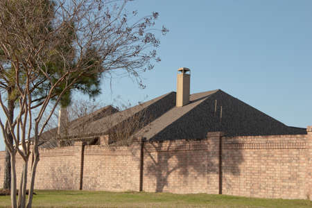 Houston, Texas. March 2022: Suburban houses out in the cityのeditorial素材