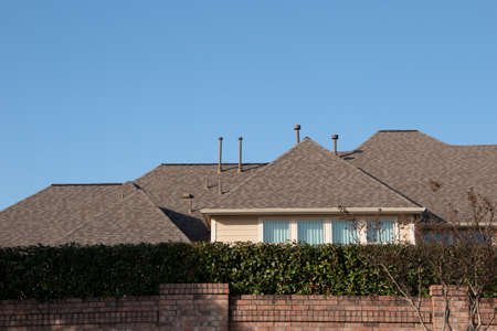 Houston, Texas. March 2022: Suburban houses out in the cityのeditorial素材
