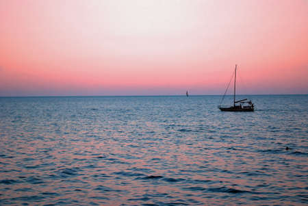 Yalta - evening at seaの写真素材