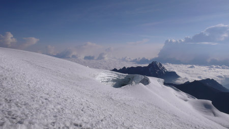 Huayna Potosy Peak Summit Cordillera Real Andes Boliviaの写真素材