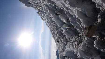Huayna Potosy Peak Summit Cordillera Real Andes Boliviaの写真素材