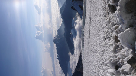 Huayna Potosy Peak Summit Cordillera Real Andes Boliviaの写真素材