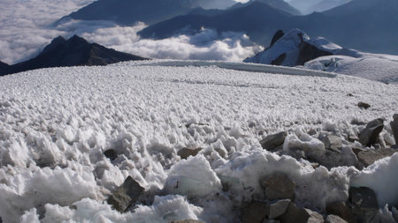 Huayna Potosy Peak Summit Cordillera Real Andes Boliviaの写真素材