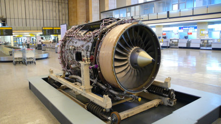 Jet Engine at Berlin Tempelhof Airport Terminalの写真素材