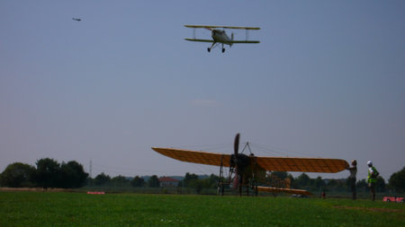 Bleriot XI old Aeroplane first crossed calais doverの写真素材