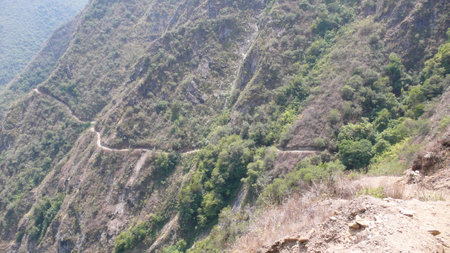 Horse Trail Mountains Peru South America Dustyの写真素材