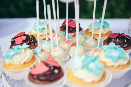 Cake celebration marriage wedding delicious food ceremonyの写真素材