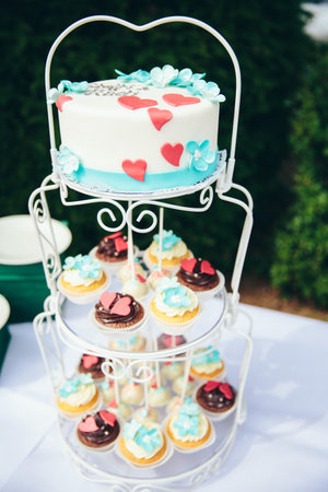 Cake celebration marriage wedding delicious food ceremonyの写真素材