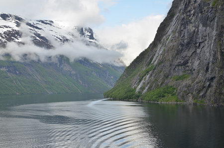 geirangerfjord norway beautyful scenery Mountains Ocean greenの写真素材