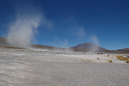 Geothermal Geyser atacama volcano hot steam waterの写真素材