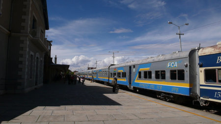 Railway Peru train Transportation travel line tourismの写真素材