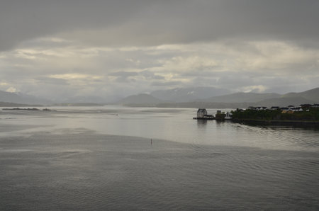 small norwegian harbour views scandinavia beauty flat waterの写真素材
