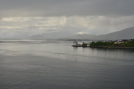 small norwegian harbour views scandinavia beauty flat waterの写真素材