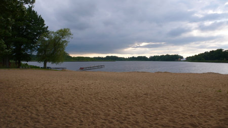 masuria lakes Poland cloudy evening summer scenicの写真素材