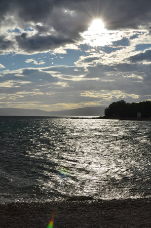 KrK Windi sea ocean spray Croatia mediteranian Wetherの写真素材